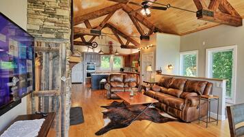 Smart TV, chimenea y tenis de mesa