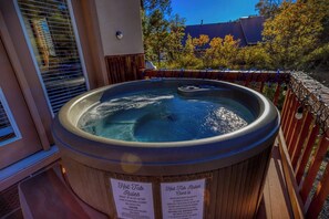 Outdoor spa tub - Hot Tub Tranquil Oasis Near the Lake (Pagosa Springs)