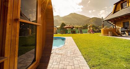 Large apartment in Chalet with pool, mountain view and garden