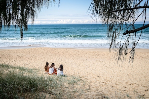 The house is only a minute from pristine Dicky Beach.