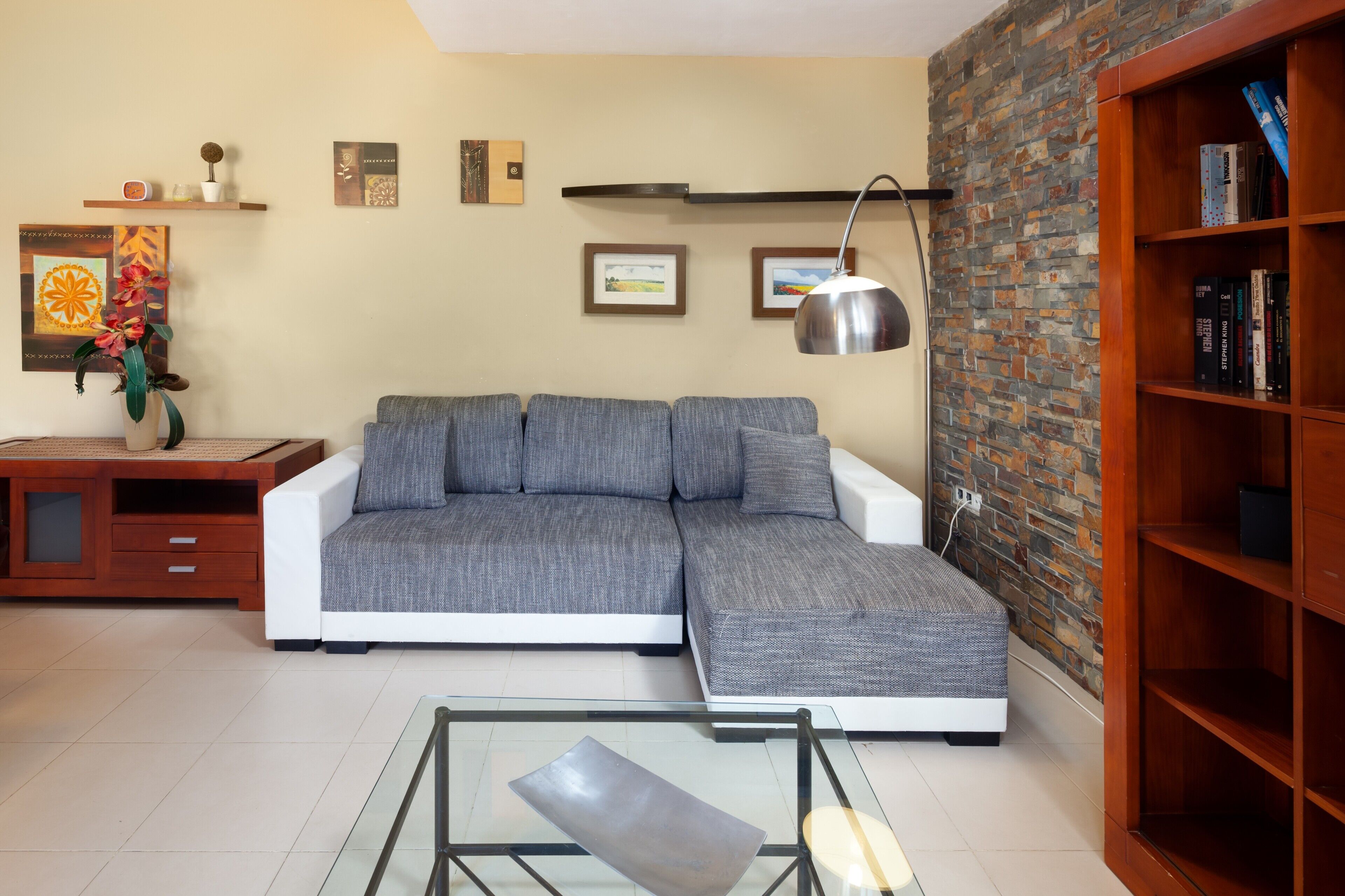 TV, DVD player, stereo