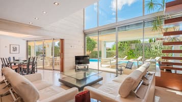 Televisión, reproductor de DVD y tenis de mesa