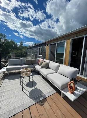 Terrace/patio - MooseHaven Lake house. Hot tub + Stunning views (Ashmont)