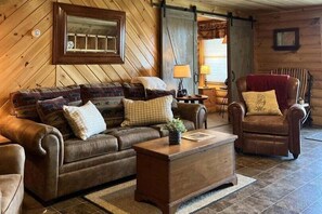 Televisión y chimenea 