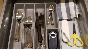 Fridge, microwave, electric kettle, toaster