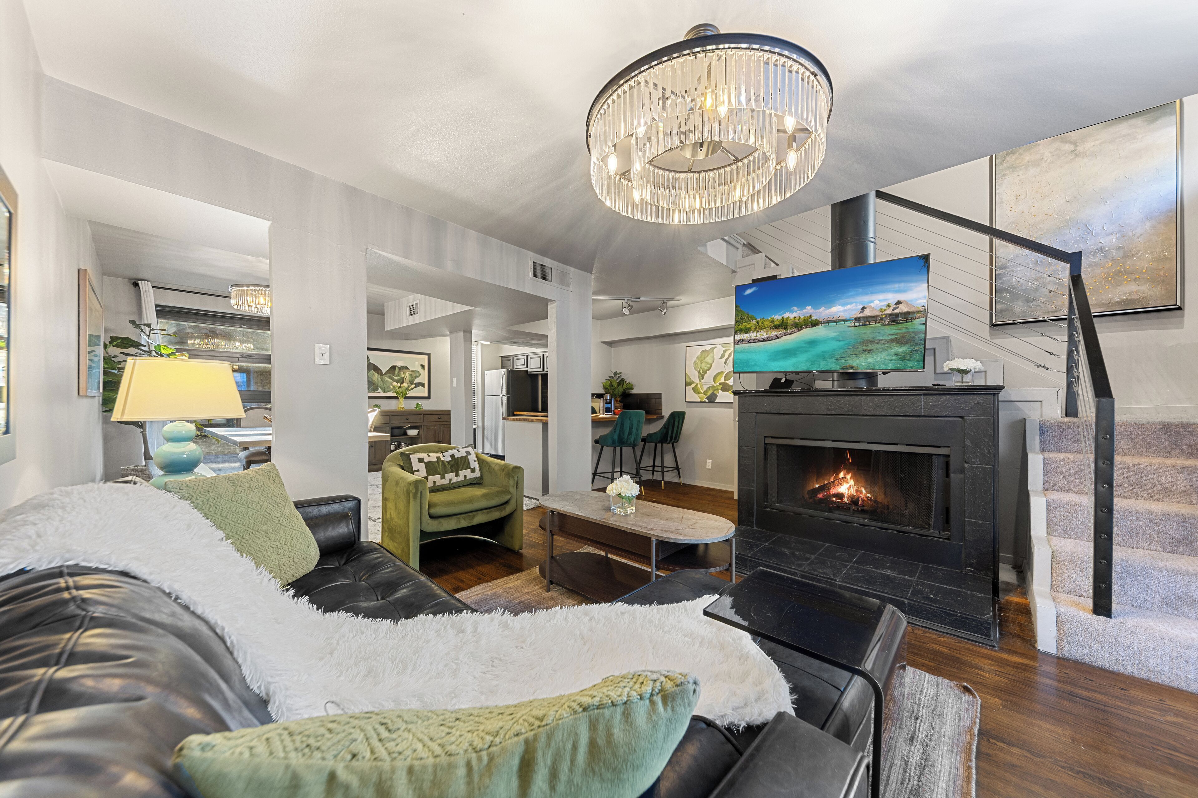 Smart TV, fireplace, offices