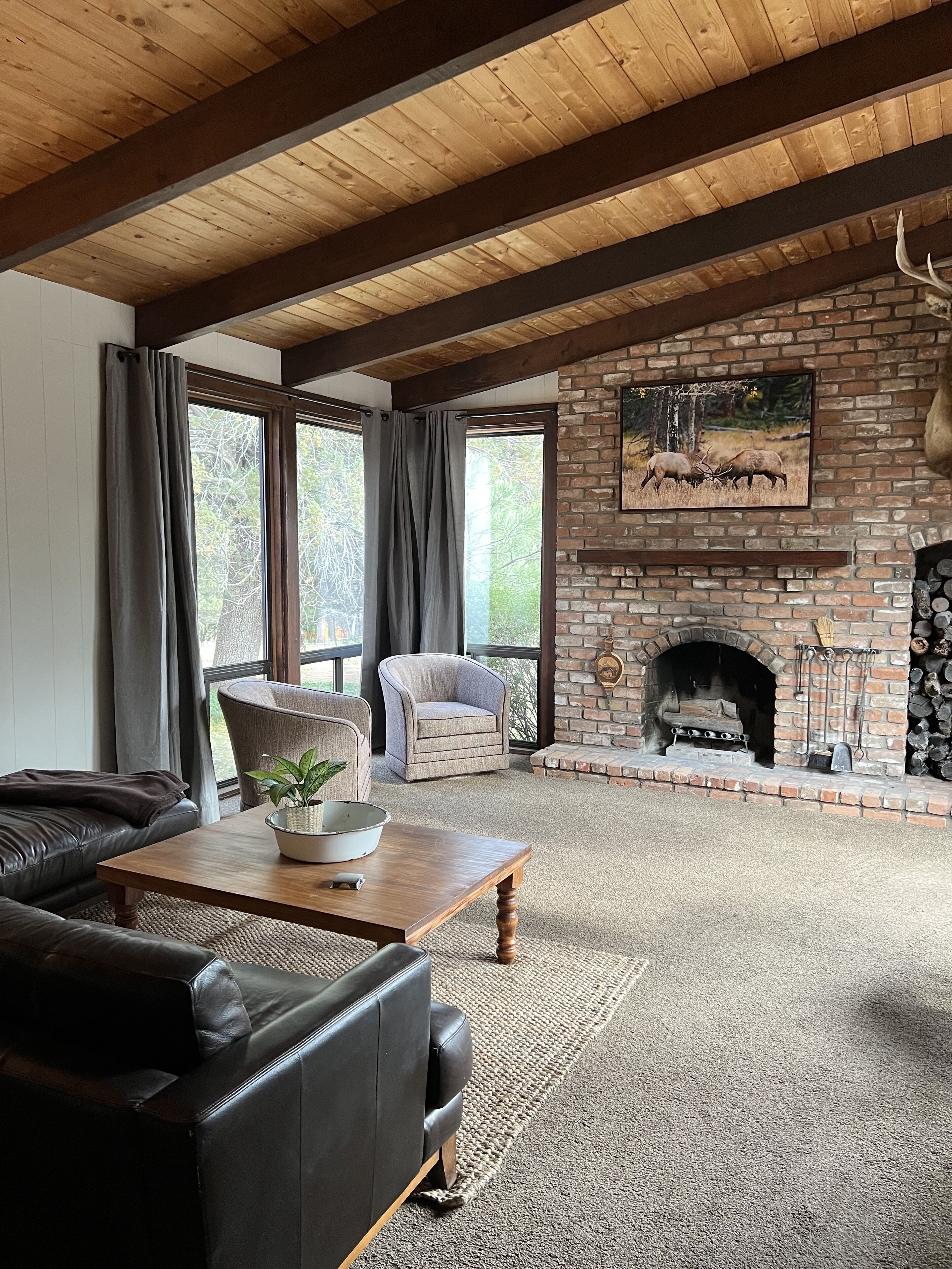 Smart-TV, Kamin, Bücher