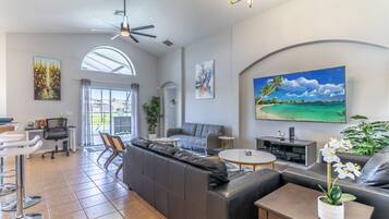 Smart TV, DVD player, foosball