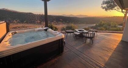 Five bedroom hilltop view home with spa and three fire pits