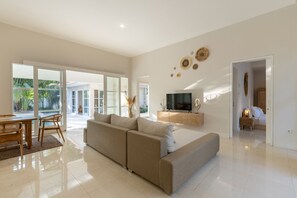 Luxury Villa, 3 Bedrooms, Pool View | Living area | TV