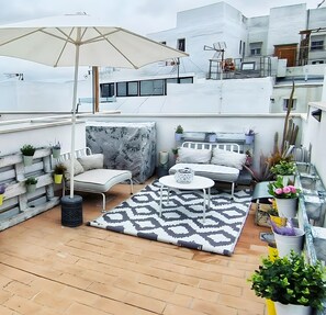 Terrace/patio - Holiday Home 'La Casuca' with Sea View, Wi-Fi and Air Conditioning (Vejer de la Frontera)