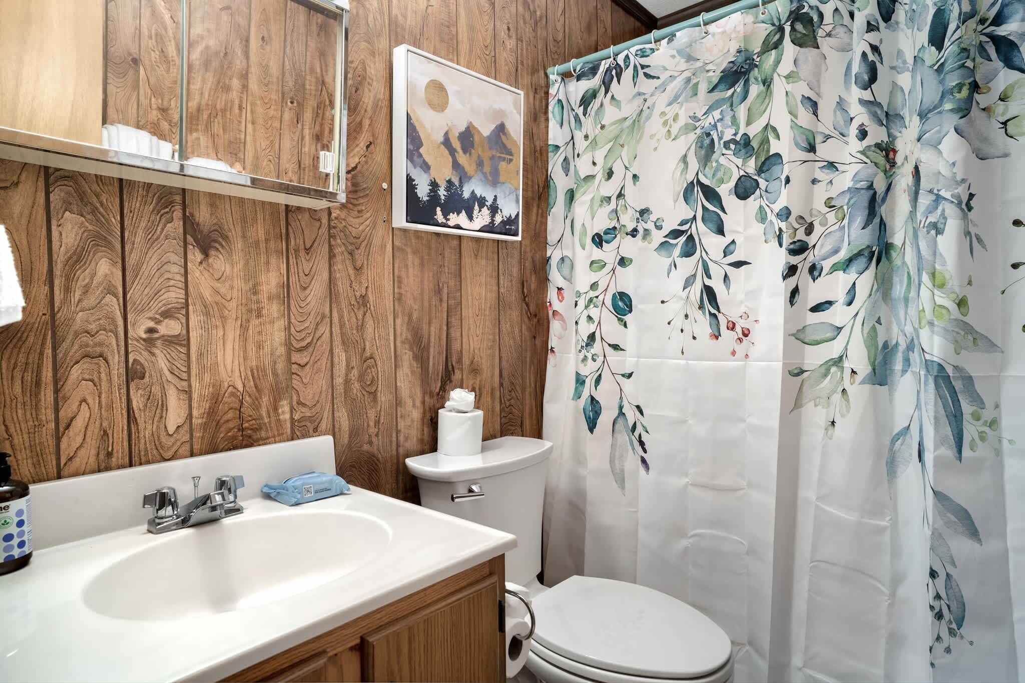 Bathtub, hair dryer, towels