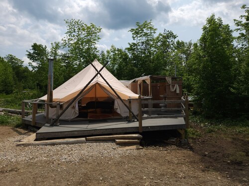 Luxury Bell Tent with Outdoor Bathroom