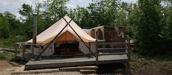 Luxury Bell Tent with Outdoor Bathroom