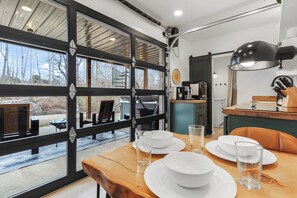 Dining - The Green Creek Shipyard | Hot Tub, Sauna, Fire Pit + Private Pond! (Columbus)