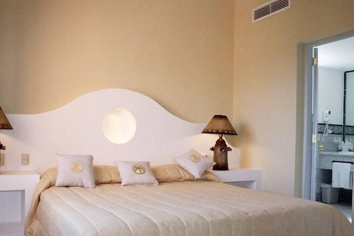 1 bedroom, blackout curtains, iron/ironing board