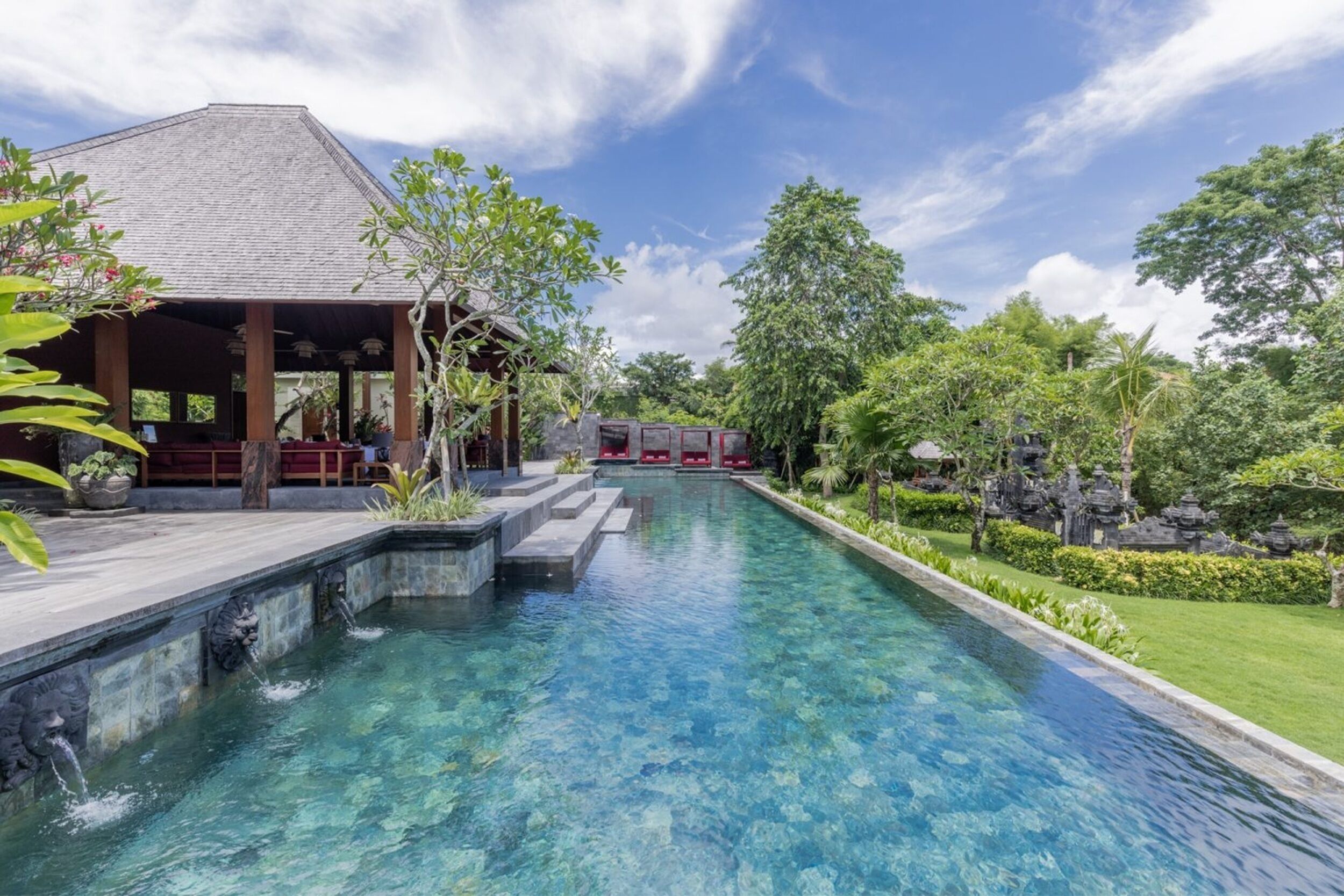 Outdoor pool, open 7:00 AM to 7:00 PM, free cabanas