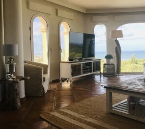 Smart-TV, Kamin, Bücher