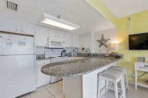 Kitchen with Extra Seating - Breathtaking Views, Heated Pool & Beach Access! (Daytona Beach Shores)