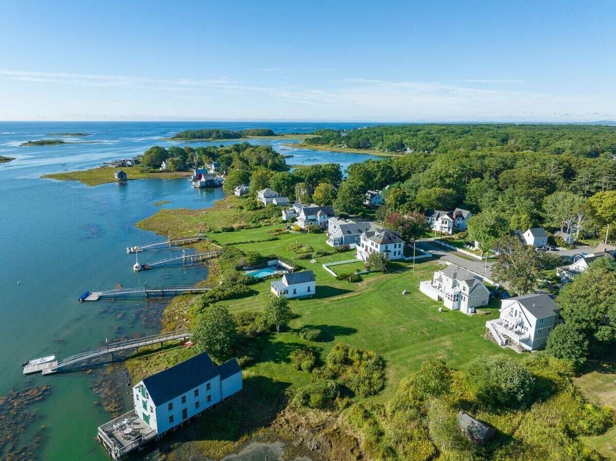 Overlooking Cape Porpoise Harbor, Sunlit Home