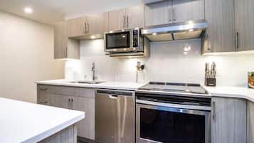 Revelstoke Retreat | Private kitchen | Full-sized fridge, microwave, oven, stovetop
