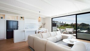 TV connectée, cheminée, chaîne hi-fi