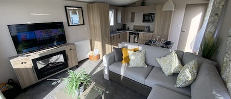 TV connectée, cheminée