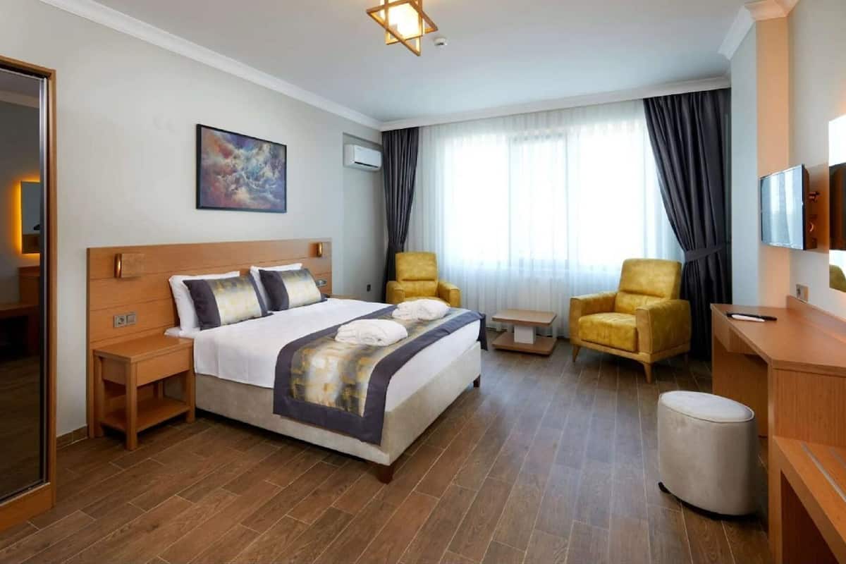 Minibar, bureau, chambres insonorisées, lits bébé (gratuits)