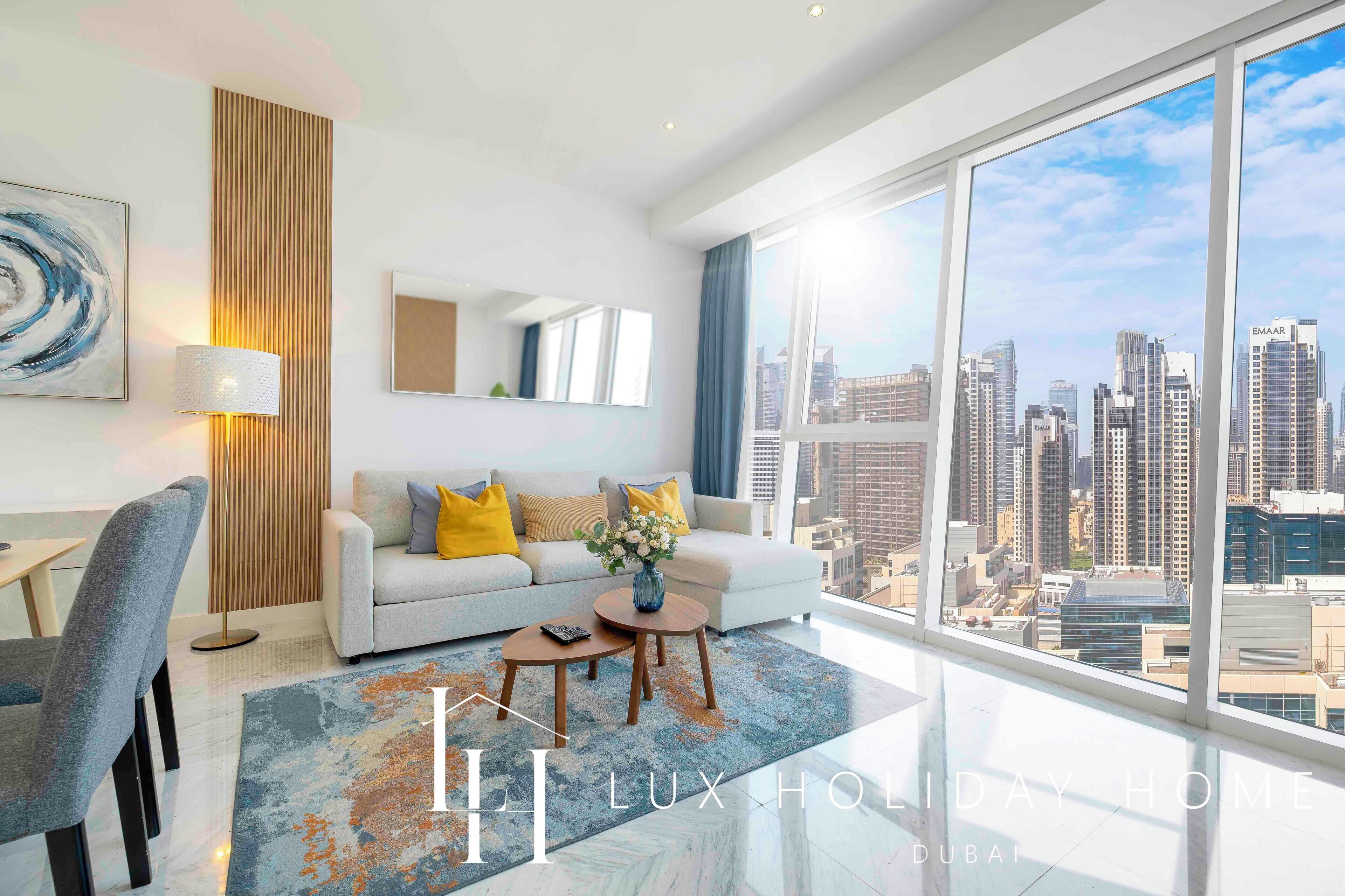 Deluxe Apartment, 1 Queen Bed with Sofa bed, Non Smoking, City View | Living area | 55-inch Smart TV with cable channels, TV