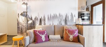 Renovated studio with breathtaking views of the Alps