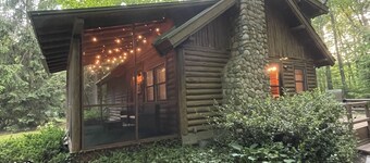  Secluded Log Cabin with trail to North Point County Park to the beach.  