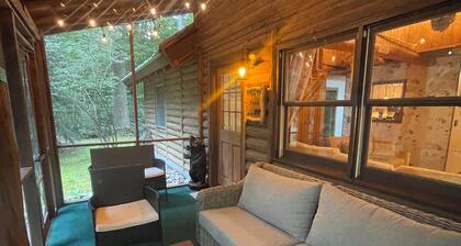Secluded Log Cabin with trail to North Point County Park to the beach.