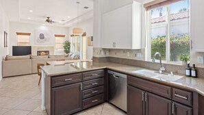 Coffee/tea maker, fridge, microwave, oven - Experience luxury at Desert Retreat, a haven in La Quinta, near PGA West. (La Quinta)
