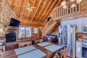 Interior - Sunset-View 3BR Blue Ridge Cabin • Hot Tub (Cherry Log)