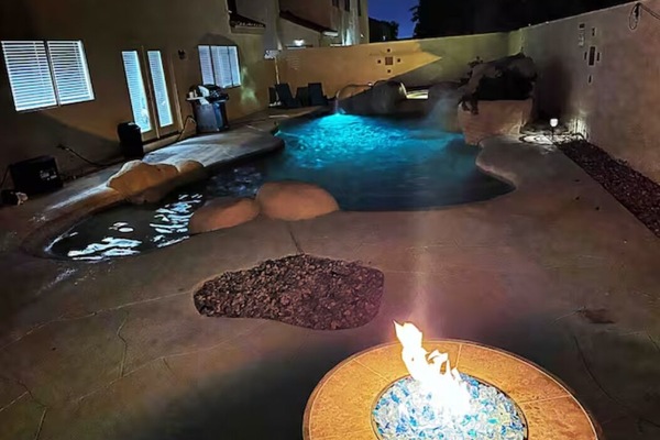 Piscine extérieure, piscine chauffée