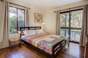 2 bedrooms, premium bedding, iron/ironing board, travel cot