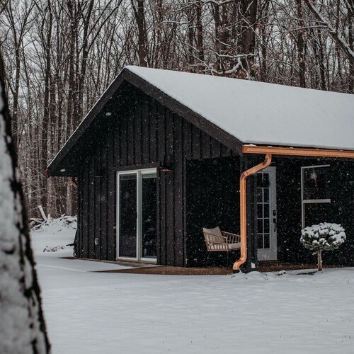 CABIN IN THE woods with pond and trails