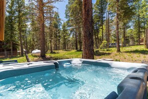 Outdoor spa tub - Dog Friendly w/Hot Tub, Fenced Deck & Yard, Garage, Bike Wash/Stand, Gas Firepit (Angel Fire)