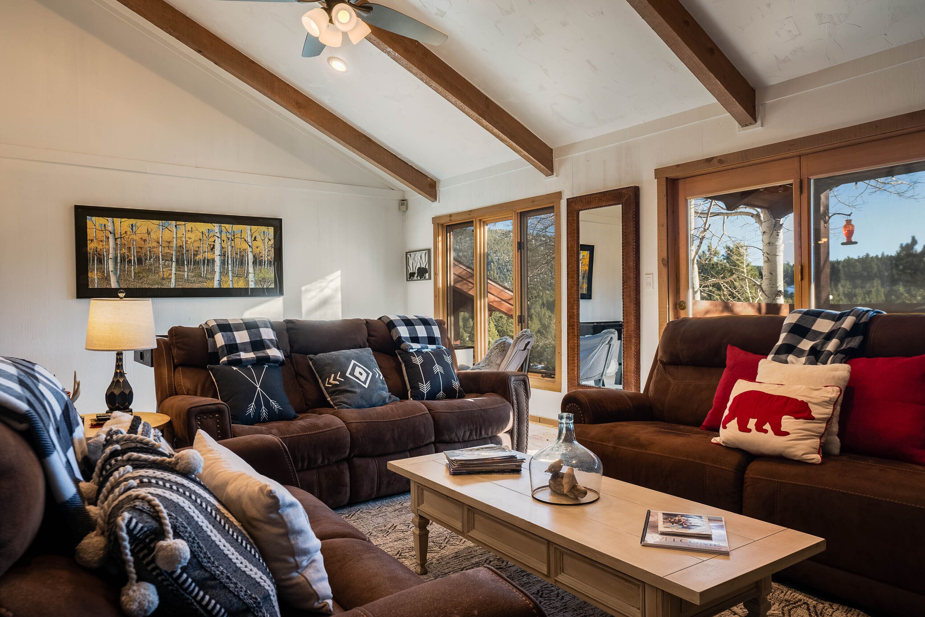 Televisor intel·ligent, llar de foc, futbolí i llibres 