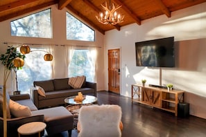 Smart TV, fireplace, video games, ping pong