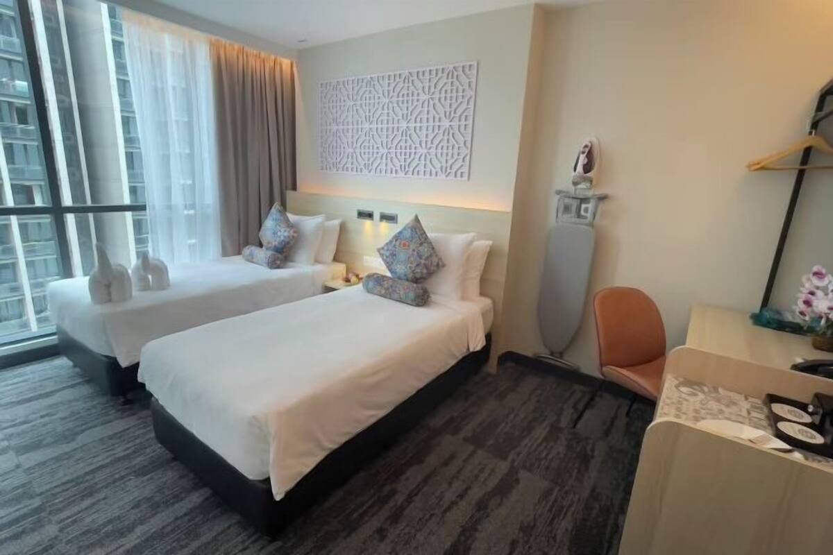 Memory-foam beds, minibar, in-room safe, iron/ironing board (on request)