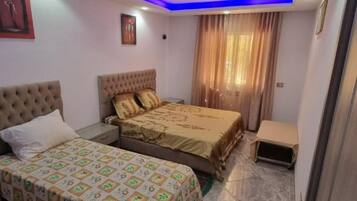 2 bedrooms, desk, soundproofing, iron/ironing board