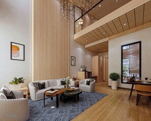 Dúplex de diseñador, 1 habitación (Suite) | Área de sala de estar | Televisión LED de 43 pulgadas con canales vía satélite y televisión 