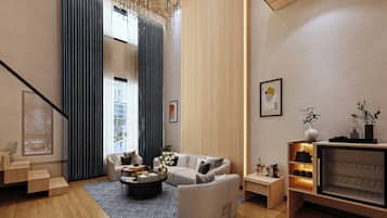 Design Duplex, 1 Bedroom (Suite) | Premium bedding, minibar, desk, laptop workspace