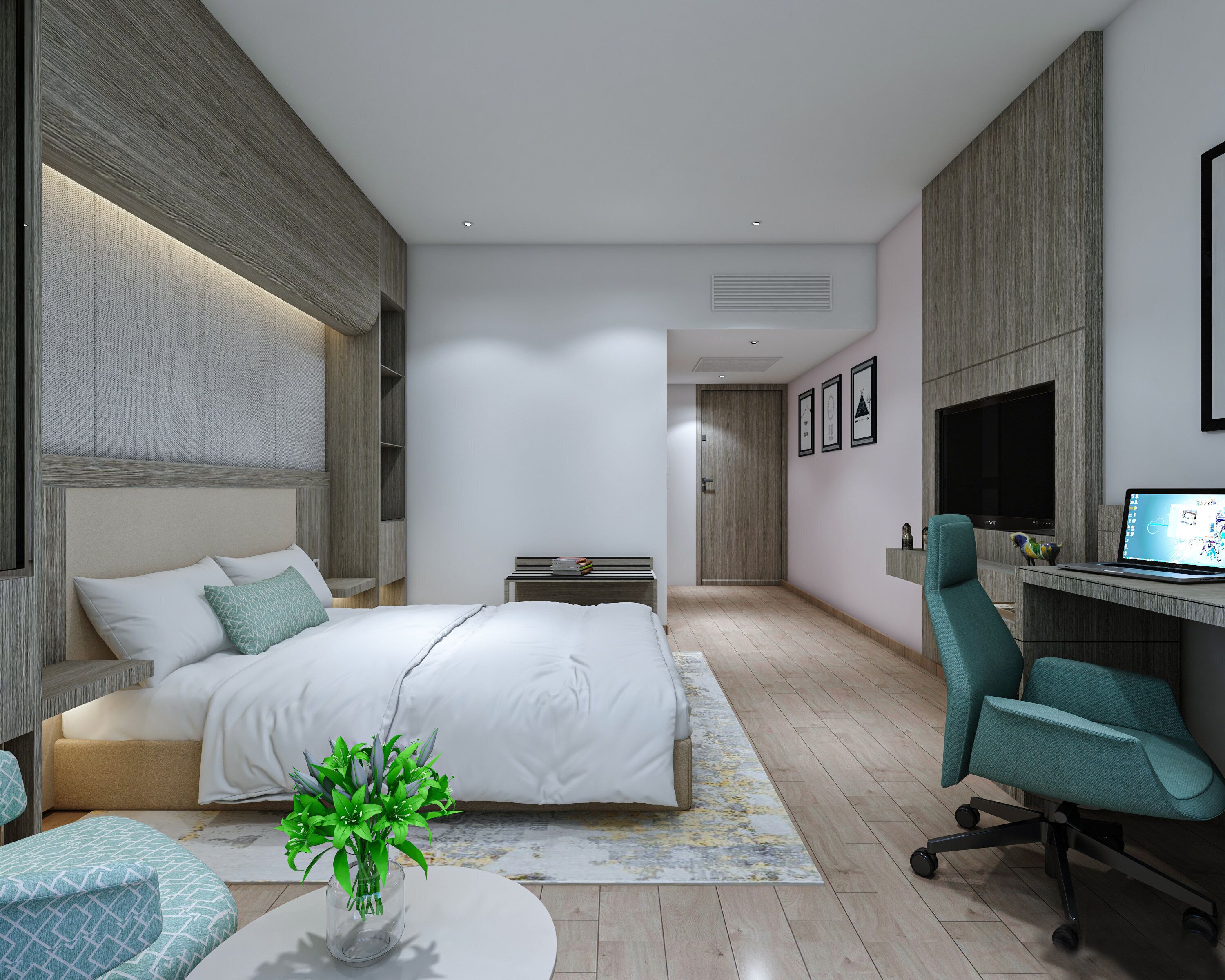 Premium bedding, minibar, desk, laptop workspace