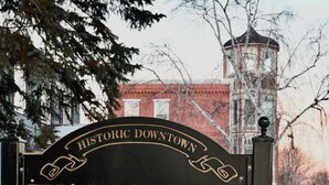 Señal del Distrito Histórico del Centro de Wabasha, registrado en el Registro Nacional.