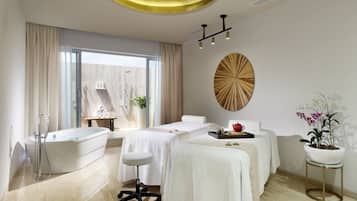 Couples treatment room(s), sauna, hot tub, steam room, body treatments