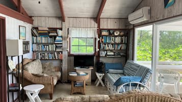 Smart-TV, DVD-spiller og bøker