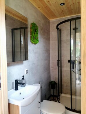 Regadera, secadora de cabello, jabón 