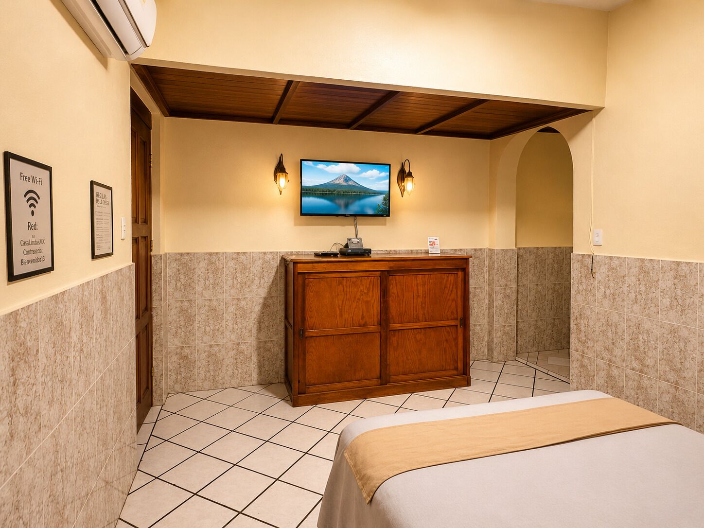 Free WiFi, bed sheets